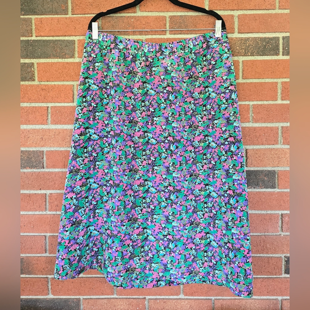 Vintage New Focus Size Small Fairy 80s 90s Cottage core Floral Midi Skirt‎